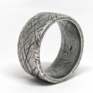 Rustic Ring • Mens Jewelry • Wedding Band • Personalized with Stamp • Sterling  Silver Men Ring • Viking Ring • Mens Gift  • Valentines gift
