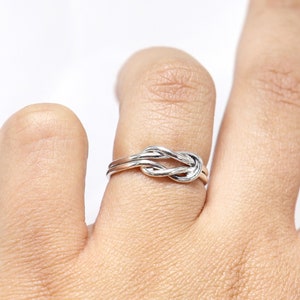 Double Knot Ring,  Endless Love Jewelry Couple Knot Ring, Minimalist Jewelry, Handmade Jewelry, Gift For Her, Anniversary Gift dainty