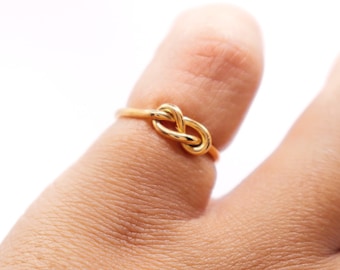 Double Knots Ring • Rose Gold Fill , Gold Plated • Sterling Silver Love Knot Ring Infinity Ring • Stack Ring • Dainty Ring • Christmas gift