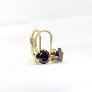 Boucles d&#39;oreilles améthyste pour femme - Boucles d&#39;oreilles pendantes améthyste - Boucles d&#39;oreilles avec pierre de naissance - Boucles d&#39;oreilles avec pierre précieuse violette - Cadeau pour Noël
