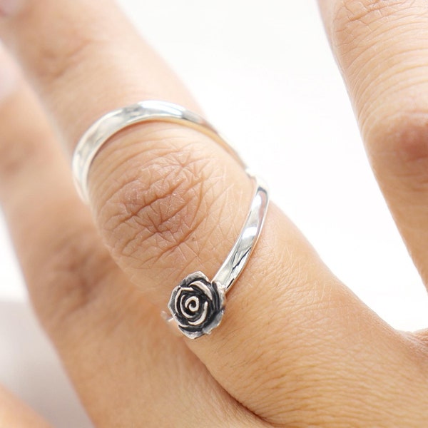 Sterling Silver Rose Swan Splint Ring for Arthritis Support