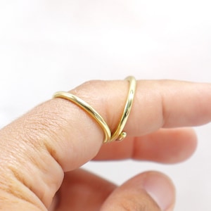 SwanAdjBrass Brass Splint Ring Adjustable for PIP or DIP Joint • Swan Neck Splint • Arthritis ring • RA Rheumatoid Arthritis Splint