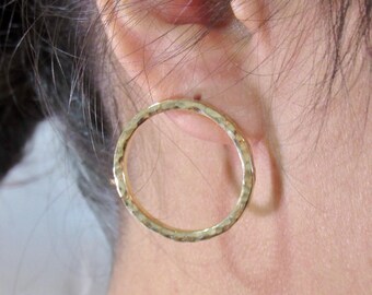 Large Hoops Earrings • Sterling Silver or 14K Gold Fill Hoop Earrings • Hammered Earring • Woman Earrings • Gift for Her • Valentines gift