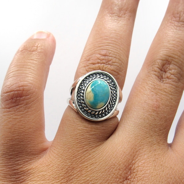 Bague Turquoise • Mona Lisa Turquoise • Bague Turquoise Sterling Siver • Bague Minimaliste • Bague Empilable • Cadeau pour Elle • Bague Délicate • Petite