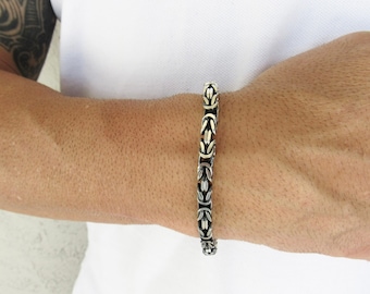 Men's Bracelet- Men's Silver Bracelets- Men's Chain Bracelet- Men's Cuff Bracelet- Men's Jewelry- Boyfriend- Husband- Christmas Gift for Him