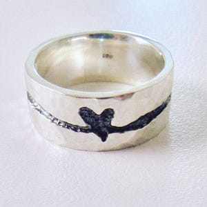 Large Hammered Ring • Personalized Ring • Women&#39;s Ring • Gift for Her • Gift for fiance • Wedding gift  • Valentines gift • Modern Jewelry