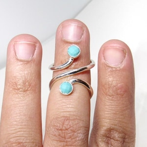 Mallet Finger Ring with Turquoise Stone • Trigger Finger Splint Ring • Sterling Silver Ring • Trigger Finger Ring • Silver Splint Ring •