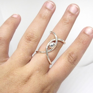 Adjustable Eye Trigger Finger Ring Splint • Sterling Silver Boutonniere Finger Ring • Triggering Thumb Finger Splint • Trigger Finger Ring