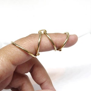 Attached Adjustable Swan Silver Splint Rings • Combination Splint  • Swan Neck Splint • Custom handmade Splint Ring • Ring Splint • Evabelle