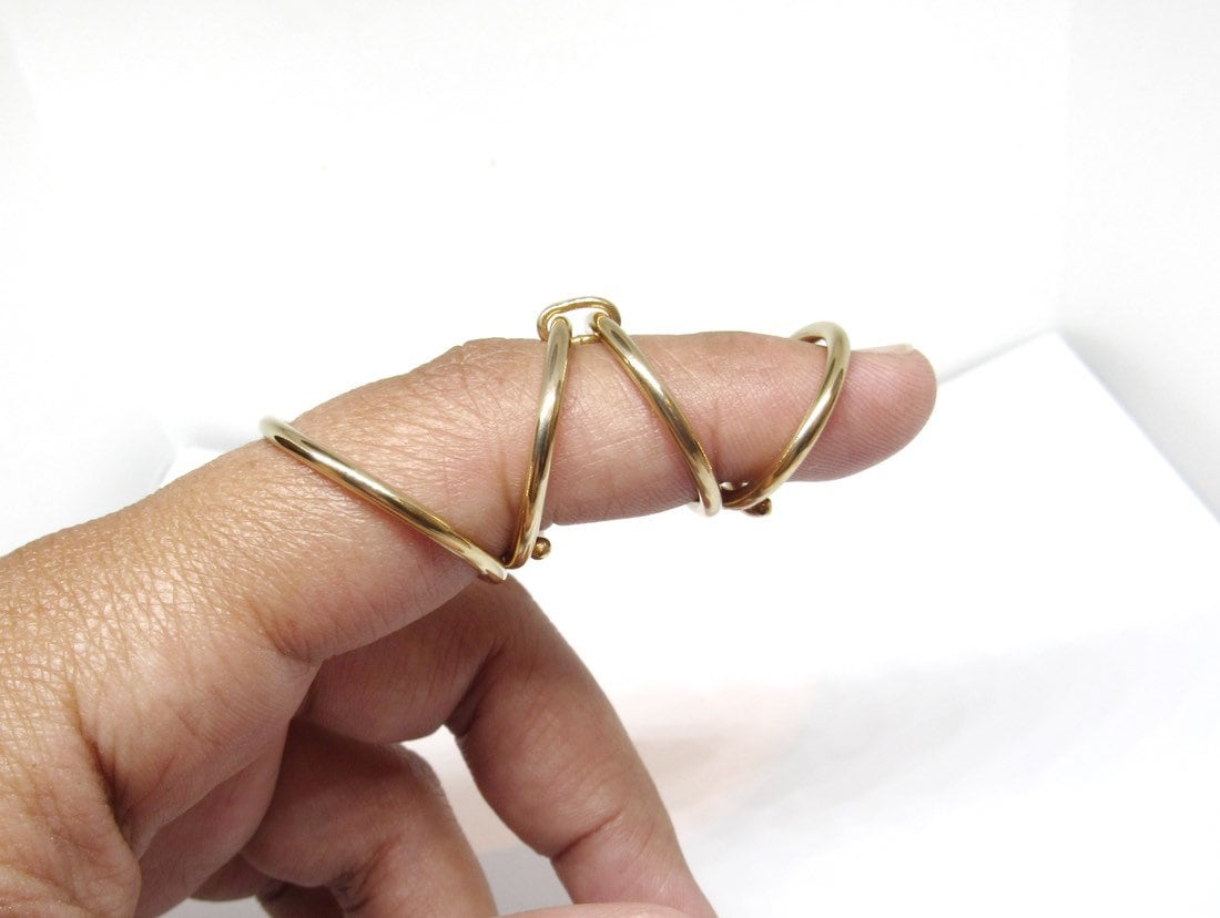 Attached Adjustable Swan Silver Splint Rings • Combination Splint  