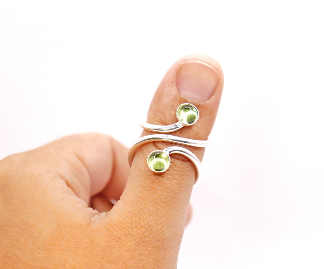 Mallet Finger Ring With Peridot Stones Trigger Finger Splint Etsy