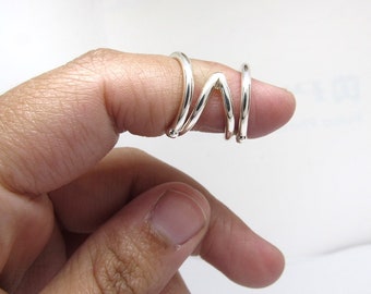 ChevronSupport Sterling Zilveren Spalk Ring • Mallet Finger Ring • Boutonniere Finger Splint • Laterale afwijking Splint - door Evabelle Jewelry