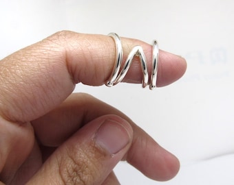 ChevronSupport Sterling Silver Splint Ring • Mallet Finger Ring • Boutonniere Finger Splint • Lateral deviation Splint - by Evabelle Jewelry