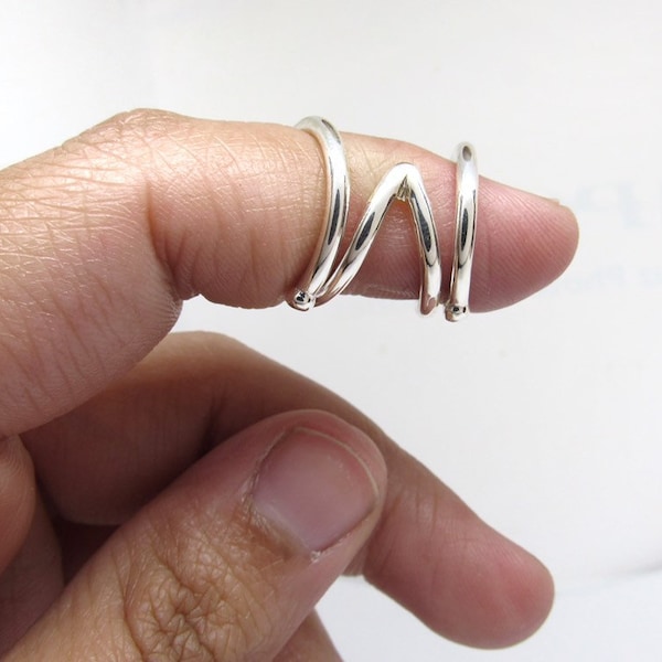 ChevronSupport Sterling Silver Splint Ring • Mallet Finger Ring • Boutonniere Finger Splint • Lateral deviation Splint - by Evabelle Jewelry