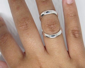 WideBand Sterling Silver Swan Splint Ring • Wide Band Splint Ring • Splint Ring for Fingertip Arthritis • RA Dip Splint, Hyperextension Swan