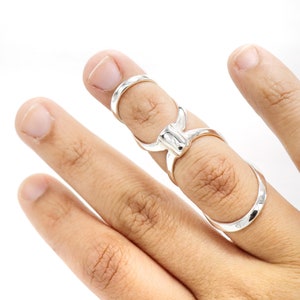 CombinationSwanB©  Silver Splint Ring • Combination Splint  • Swan Neck Splint • Custom handmade Splint Ring • Ring Splint • Evabelle J