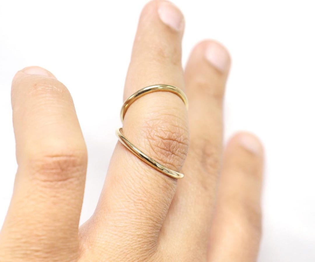 14K Gold Fill Swan Dainty Splint Ring: Handmade Adjustable Support - Etsy