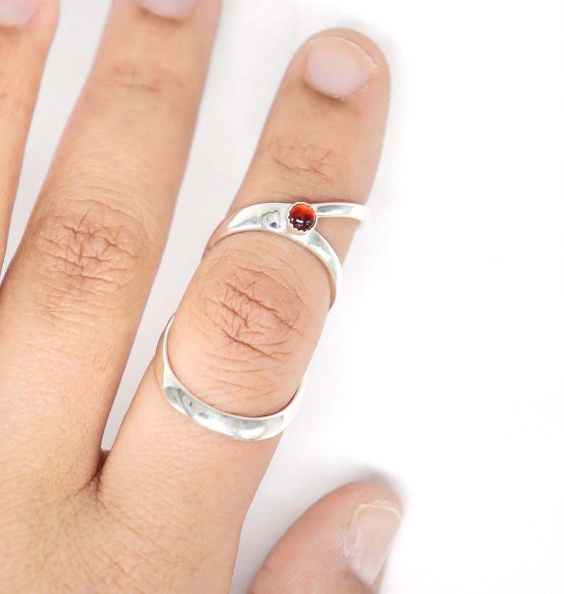 Garnet Sterling Silver Swan Splint Ring - Joint Support - Etsy