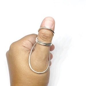 Adjustable Thumb MCP/IP Silver Splint Ring • Swan Thumb Splint  • Custom handmade Splint Ring • Ring Splint • EDS Splint Ring by Evabelle