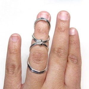 CombinationSwan©  Silver Splint Ring • Combination Splint  • Swan Neck Splint • Custom handmade Splint Ring • Ring Splint • Evabelle J