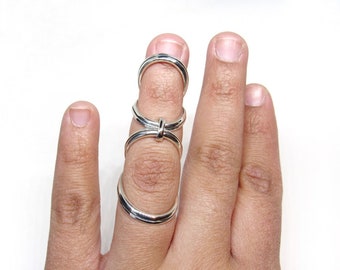 CombinationSwan©  Silver Splint Ring • Combination Splint  • Swan Neck Splint • Custom handmade Splint Ring • Ring Splint • Evabelle J