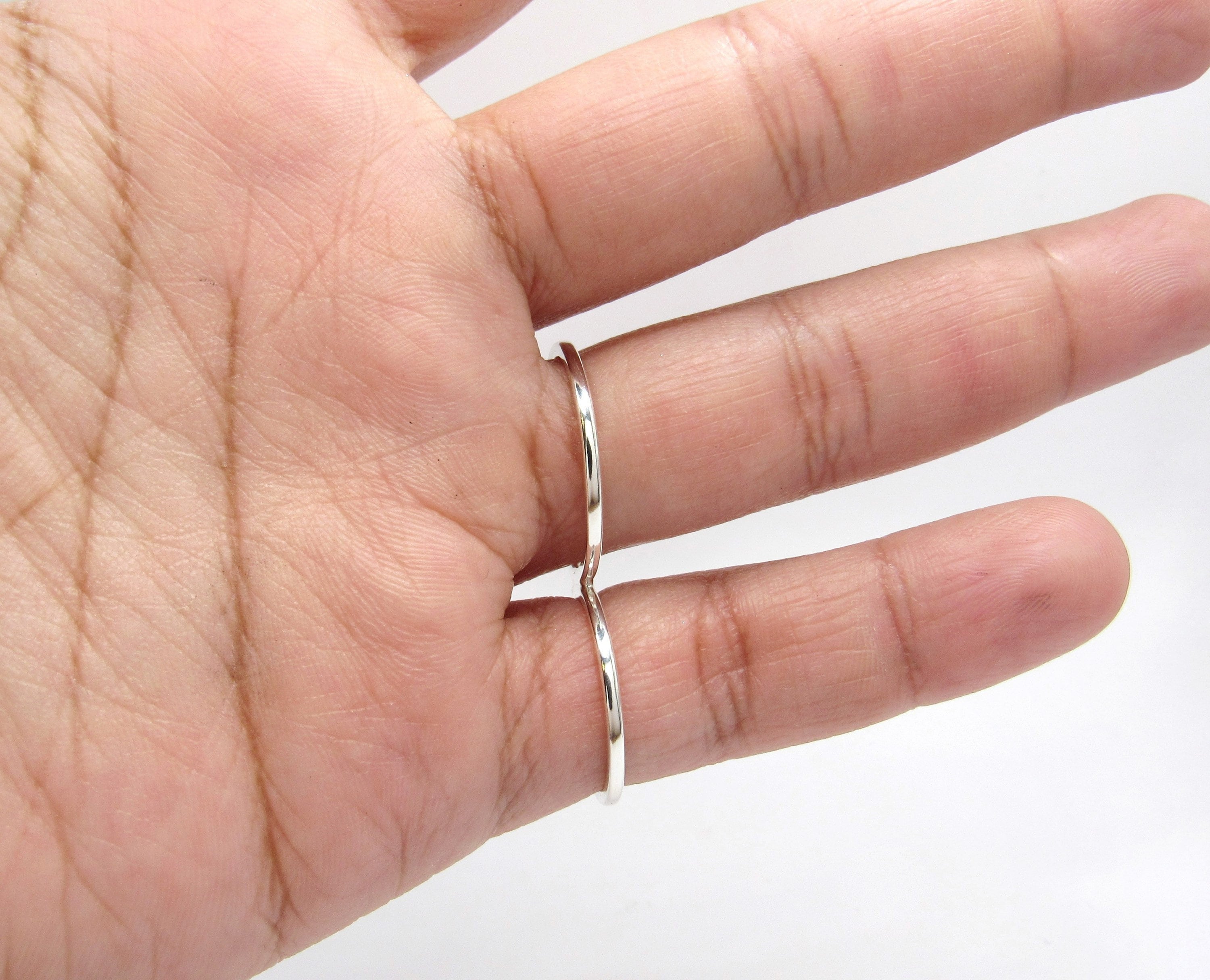 Buddy Splint Ring in Sterling Silver • Rheumatoid Arthritis Buddy Splint • RA Two Ring Splint • Silver Splint Ring • EDS Splint Ring