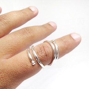 EvaSwan2 Adjustable Splint Ring • Wire Splint Ring for PIP or DIP Joints • Sterling Silver • RA Rheumatoid Arthritis Splint • Arthritis Ring