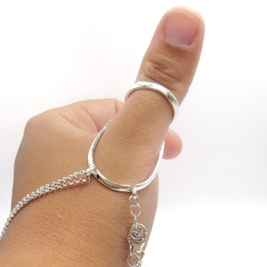 Thumb MCP Silver Splint Ring with Bracelet • Thumb Splint 925 Silver •  MCP Hyperextension Splint •  MCP joint Brace by Evabelle