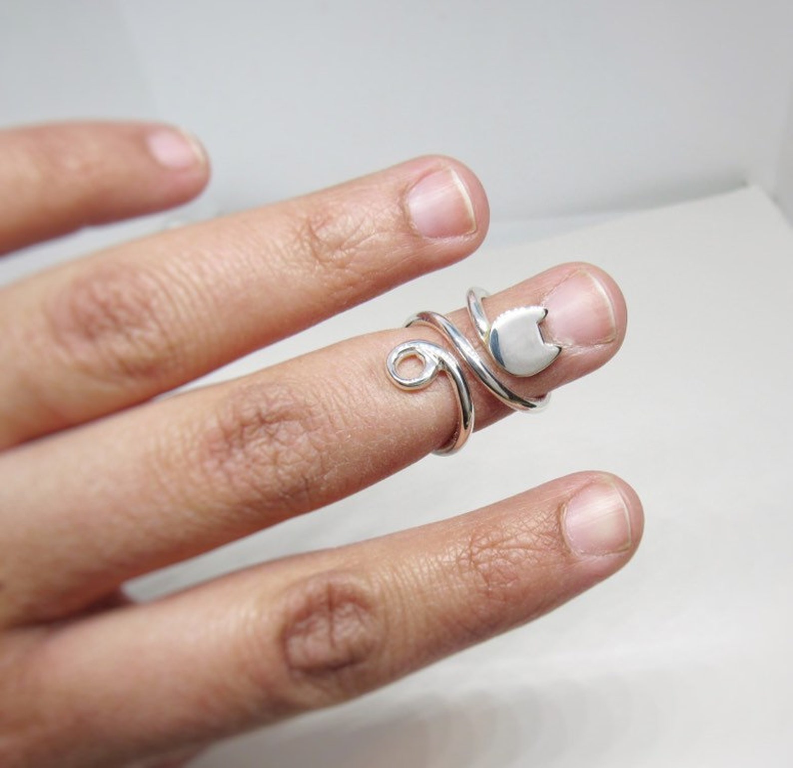 Cat Mallet Finger Ring Trigger Finger Splint Ring Sterling Etsy
