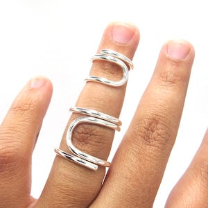 Silver Stabiliser Splint © Splint Ring • Full Finger Splint Ring • Silver Splint Ring • Trigger Finger Splint • RA Wrap Around Splint • EDS