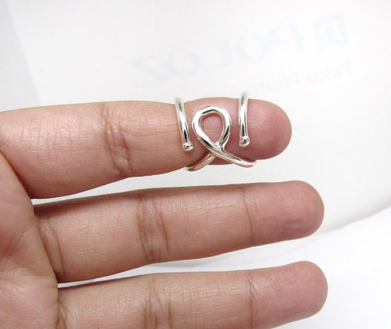 Drop Mallet Finger Ring • Trigger Finger Splint Ring • Sterling Silver Sp |  Evabelle Jewelry