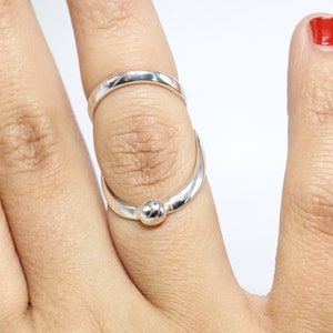 SilverSwanB Ring Splint • Sterling Silver Swan Neck Splint for PIP or DIP Joint • RA Dip Rheumatoid Arthritis Splint • Arthritis Ring