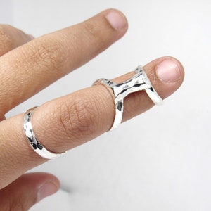 Boutonniere Swan Silver Splint Ring • Hammered Combination Splint  • Mallet Finger • Swan Neck Splint • Custom handmade Splint Ring • Splint