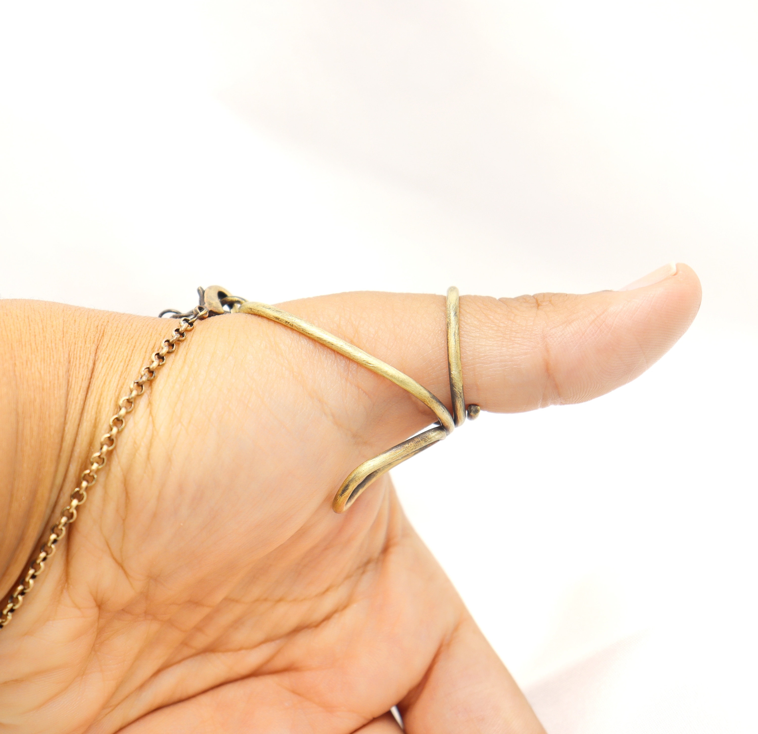 BrassThumb MCP Brass Splint Ring • Swan Thumb Splint  • Custom handmade Splint Ring • Ring Splint • EDS Splint Ring by Evabelle