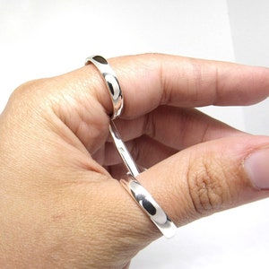 AdjustableArthritis© Splint Ring in Sterling Silver • Rheumatoid Arthritis CMC ring • RA Two Ring Splint • Silver Splint Ring • EDS Splint