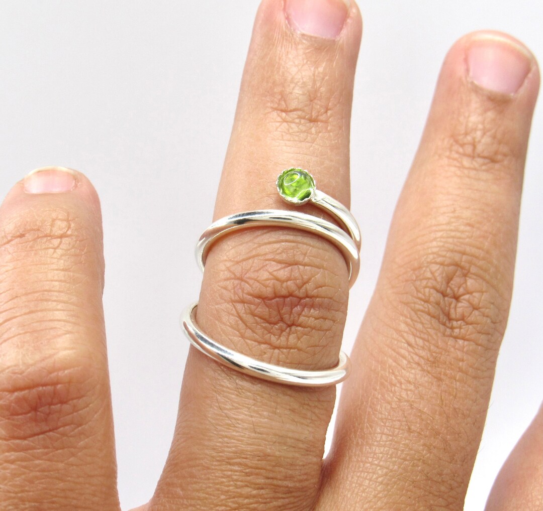 Vidaswan Splint Ring With Peridot Stone• Adjustable for PIP or DIP ...