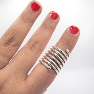 Sterling Silver Coil Spiral Splint Ring • Spiral Splint Ring • Thumb Splint Ring • Trigger Finger Splint • RA Wrap Around Splint • EDS