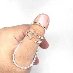 Adjustable Thumb MCP/IP Silver Splint Ring • Swan Thumb Splint  • Custom handmade Splint Ring • Ring Splint • EDS Splint Ring by Evabelle