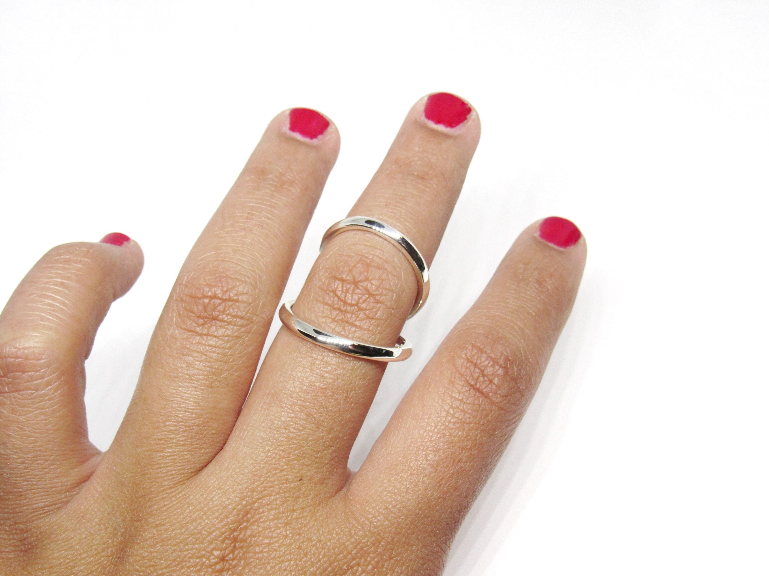 Adjustable swan splint Ring • Adjustable for pip or dip Joint • Silver Splint Ring • RA Rheumatoid Arthritis • EDS splint by Evabelle