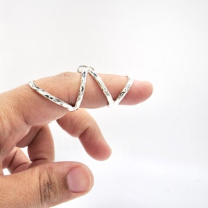 Hammered CombinationSwan © Silver Splint Ring • Combination Splint  • Swan Neck Splint • Custom handmade Splint Ring • Ring Splint •