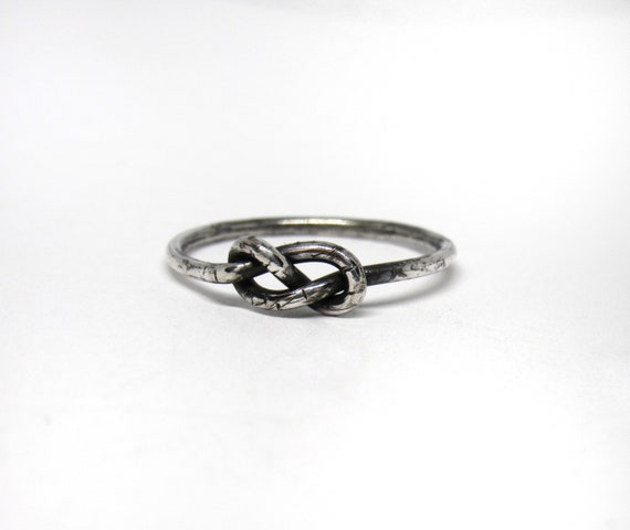 Oxidized Sterling Silver Knot Ring • Love & Infinity
