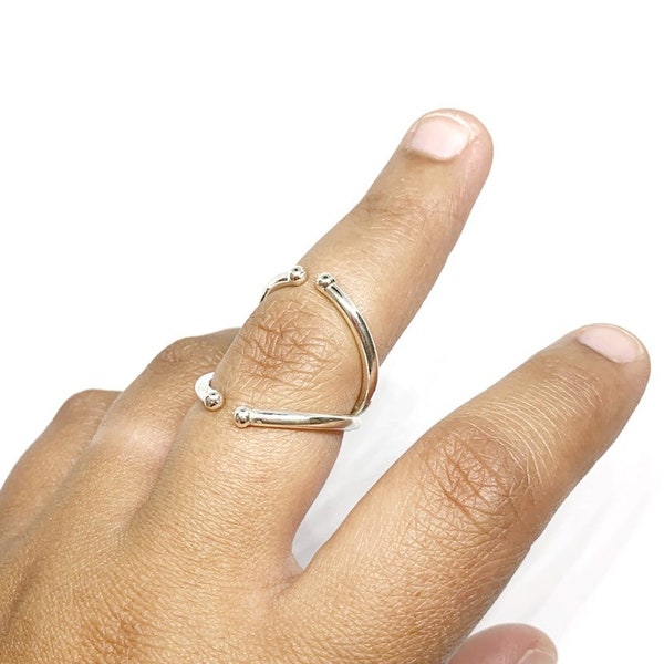 SwanAdjustable©  Splint Ring • Wire Splint Ring for PIP or DIP Joints • Sterling Silver • RA Rheumatoid Arthritis Splint • Arthritis Ring