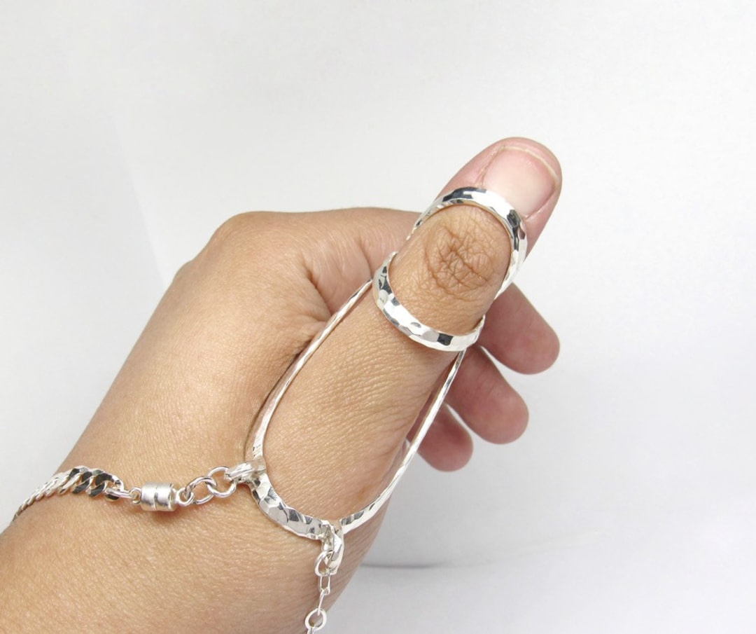 Attached Swan Silver Splints Rings • Combination Splint