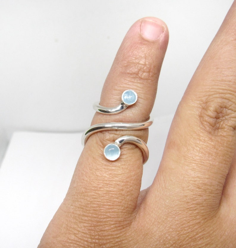 Mallet Finger Ring With Aquamarine Stone Trigger Finger Etsy