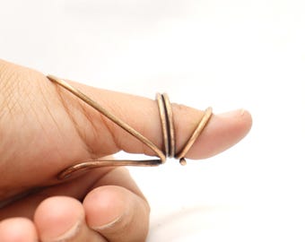 Bronze Thumb Splint Ring: Handmade Thumb Design