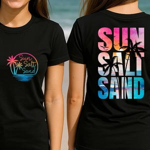 Coconut Girl Sunset, Sun Salt Sand, Front and Back Design,  Comfort Colors, Summer Vacation Beach Shirt, Salty, Surfer Summer, Summer Vibes.