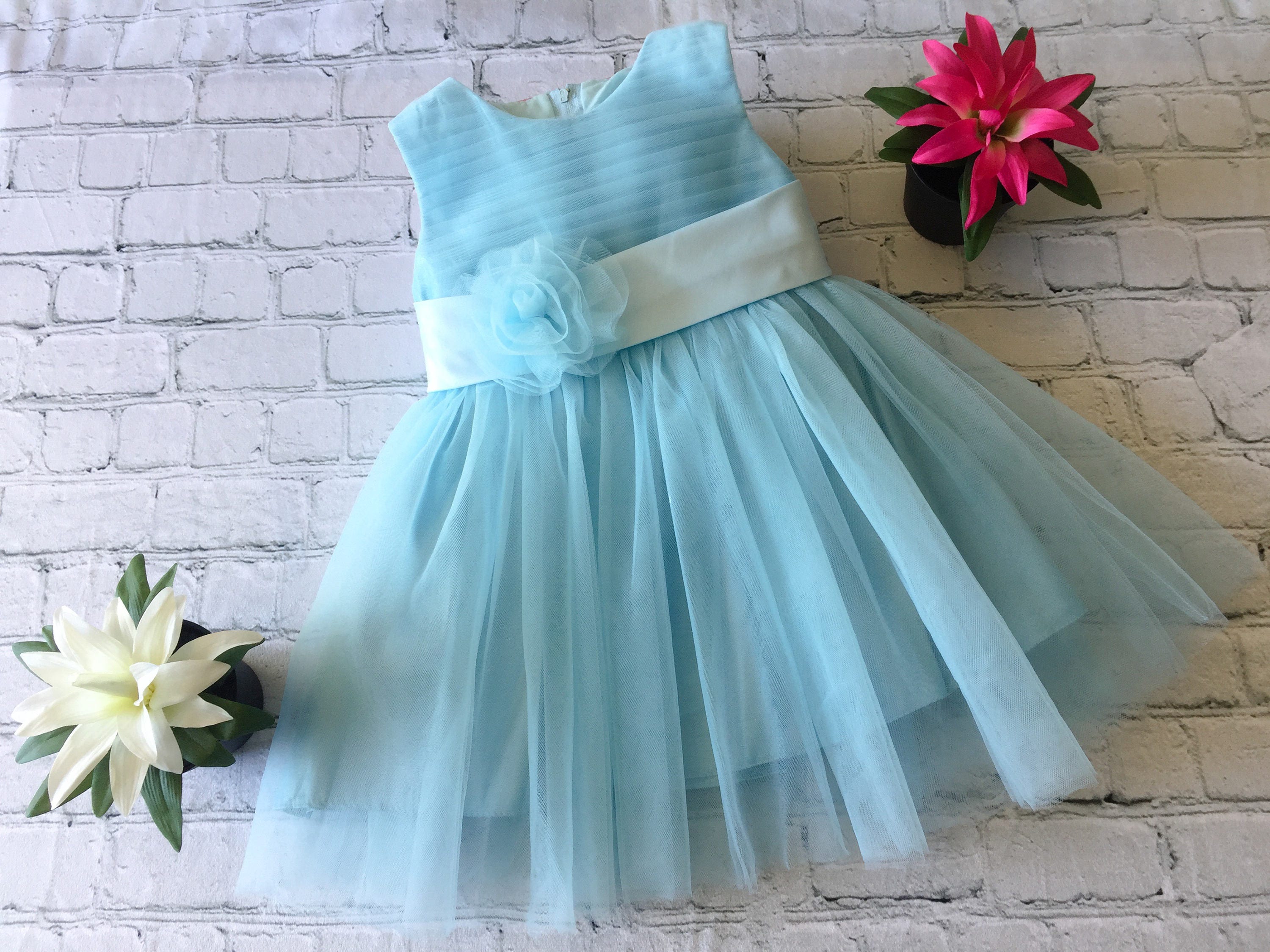 Blue Tulle Girl Dress Blue Birthday Dress Tulle Dress Party | Etsy