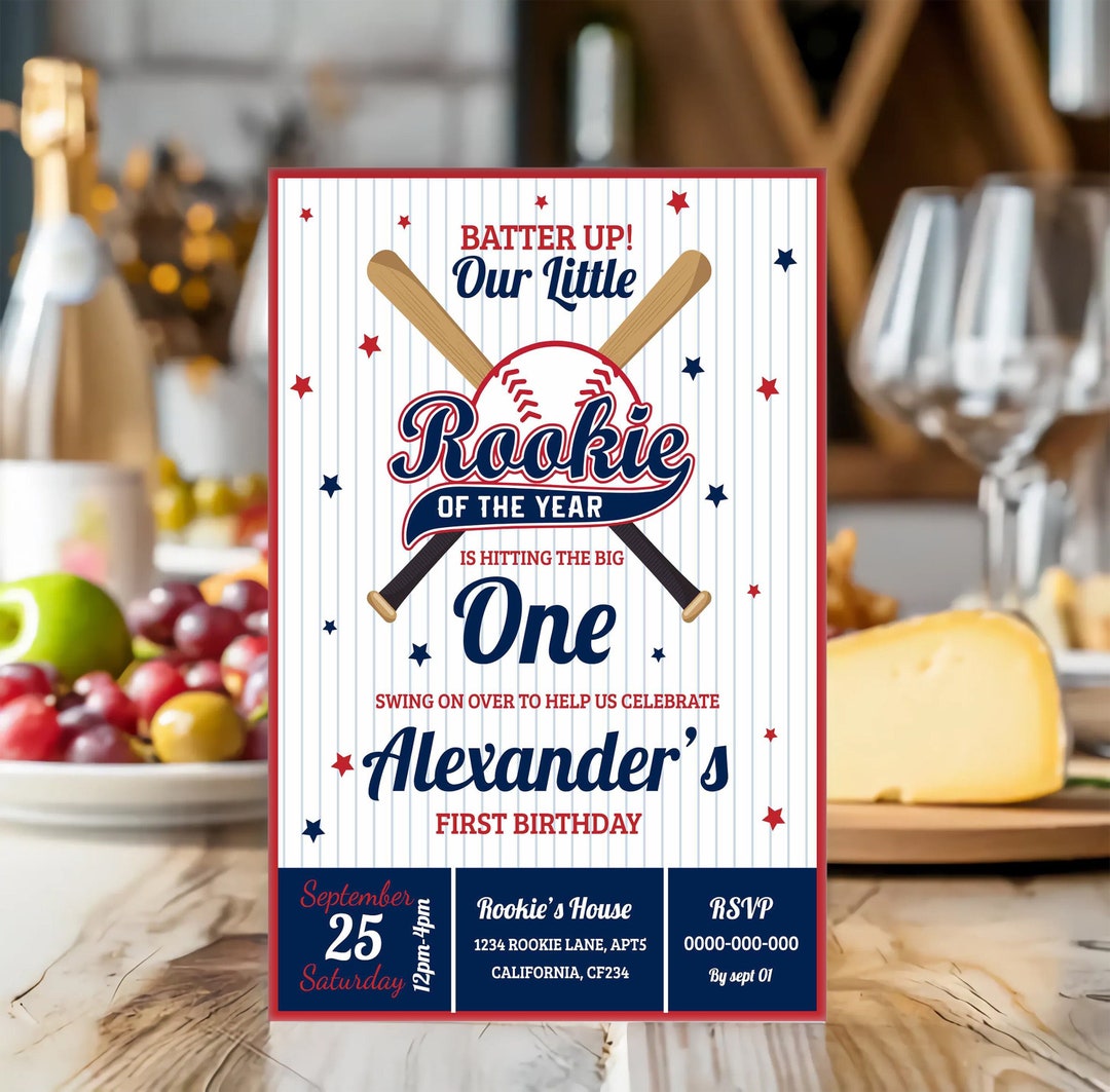 Rookie of the Year Birthday Invite