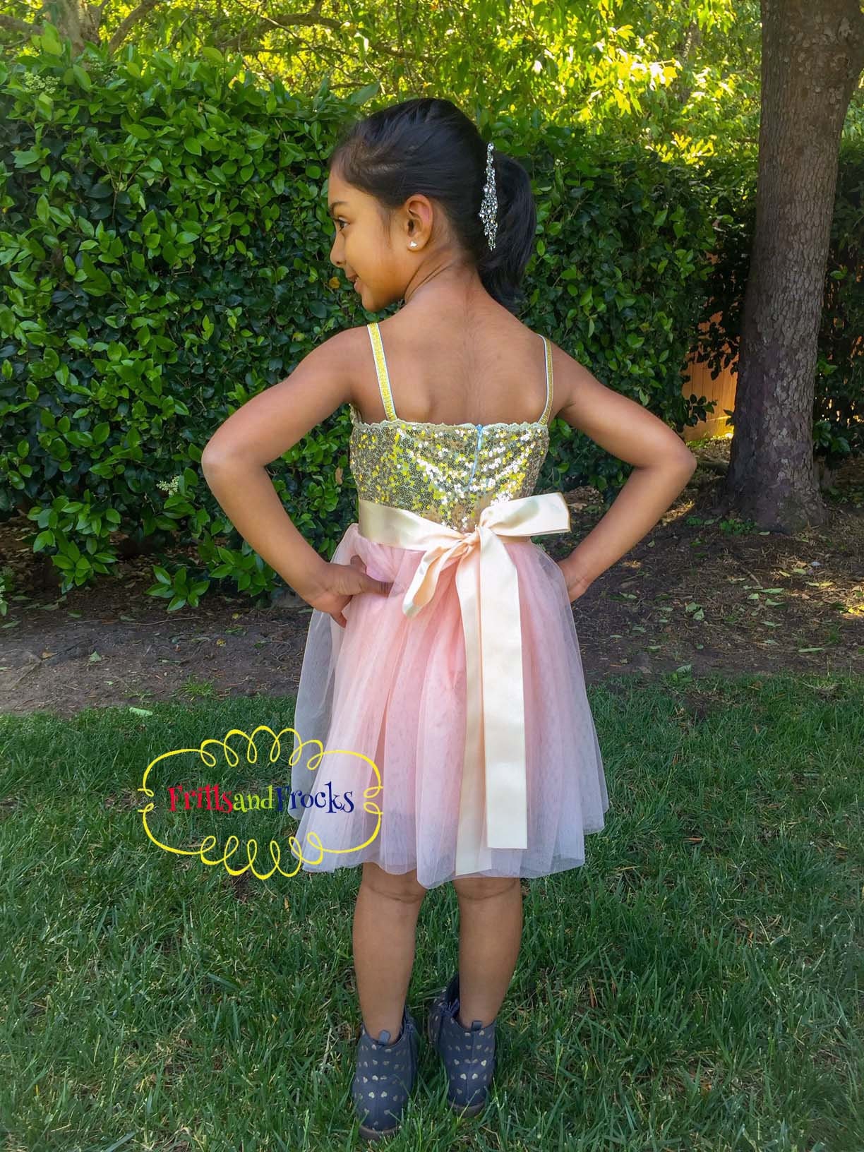 Gold Flower Girl Dress Flower Sash Dress Short Gold Sequin Etsy