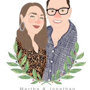 Custom portrait illustration, Personalised family drawing, Couple illustration, Custom home art, Personalised birthday gift, art present image 2